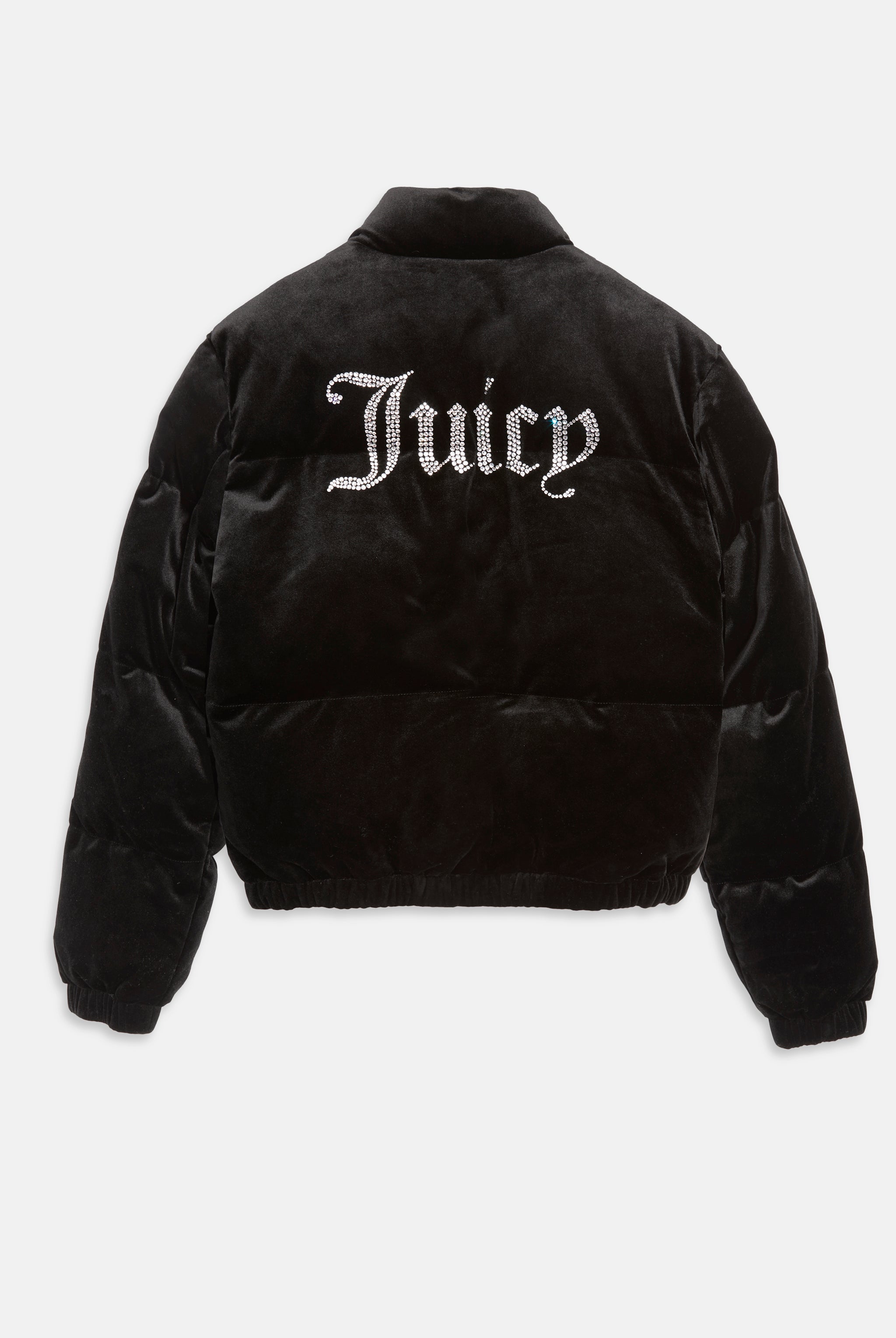 BLACK VELOUR DIAMANTE PUFFER JACKET Juicy Couture UK