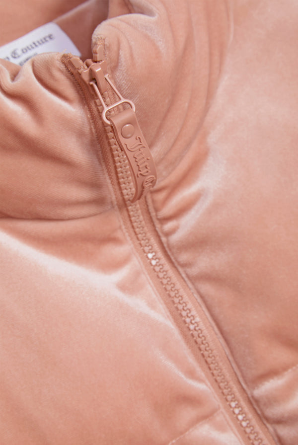 CAFE AU LAIT VELOUR DIAMANTÉ  PUFFER JACKET