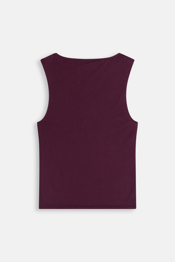 Displays the Winetasting 'Juicy' branded Script Boatneck Top