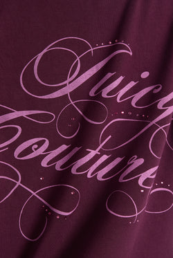 Displays the Winetasting 'Juicy' branded Script Boatneck Top featuring the juicy couture branding