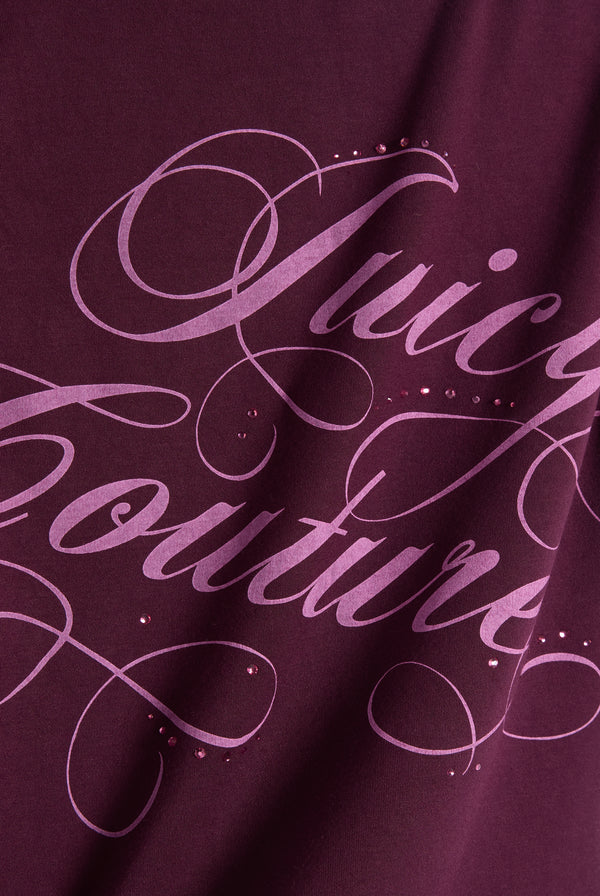 Displays the Winetasting 'Juicy' branded Script Boatneck Top featuring the juicy couture branding