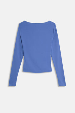 Displays the Greyblue 'Juicy' branded Boat Neck Long Sleeve T-Shirt