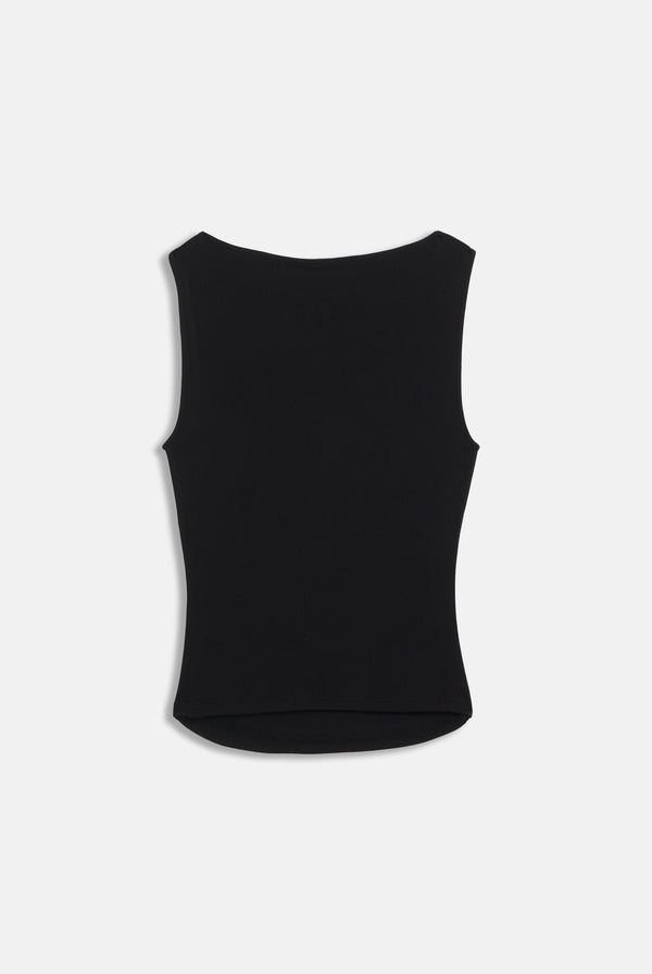 BLACK MODAL DIAMANTE BOATNECK TOP