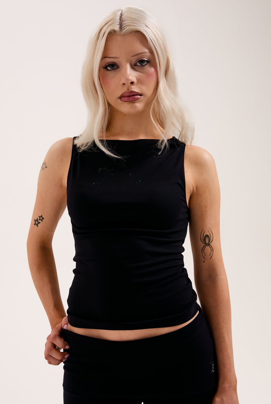 BLACK MODAL DIAMANTE BOATNECK TOP