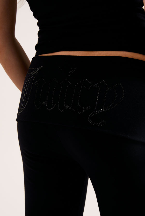 BLACK MODAL ROLL DOWN PANTS