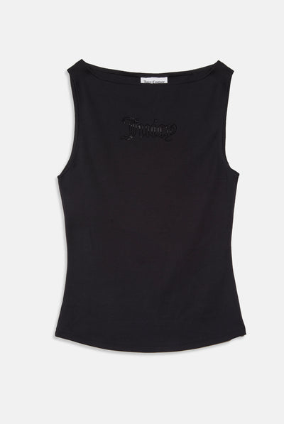 BLACK MODAL DIAMANTE BOATNECK TOP