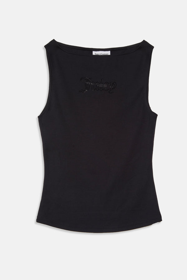 BLACK MODAL DIAMANTE BOATNECK TOP