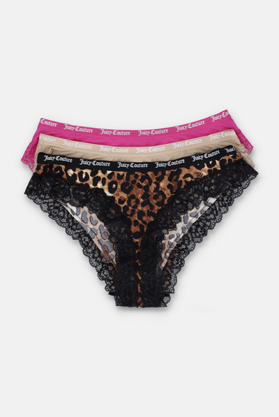 3 MICROFIBER LACE TRIM BRIEFS