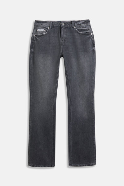 WASHED BLACK DIAMANTE BOOTCUT JEANS