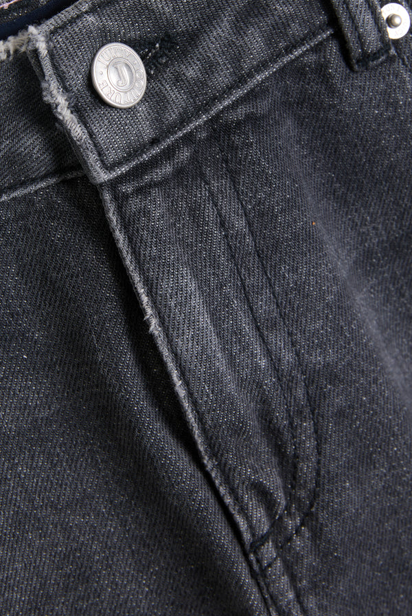 WASHED BLACK DIAMANTE BOOTCUT JEANS