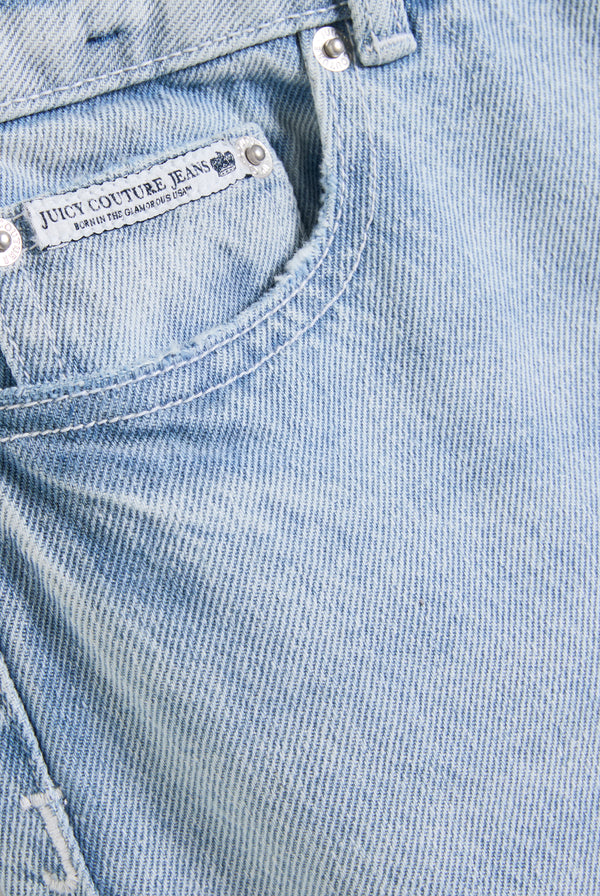 LIGHT WASH DIAMANTE BOOTCUT JEANS