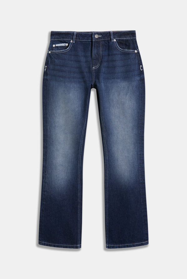 MID WASH BOOTCUT DIAMANTE JEANS