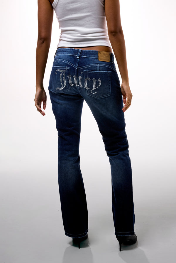 MID WASH BOOTCUT DIAMANTE JEANS