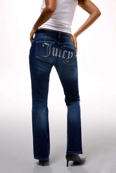 MID WASH BOOTCUT DIAMANTE JEANS