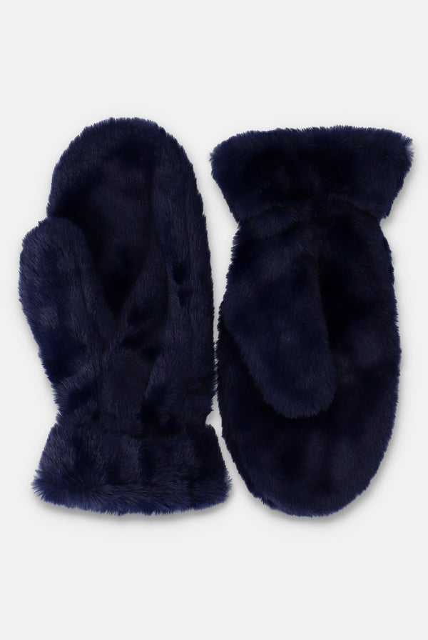 NIGHT SKY FAUX FUR MITTENS