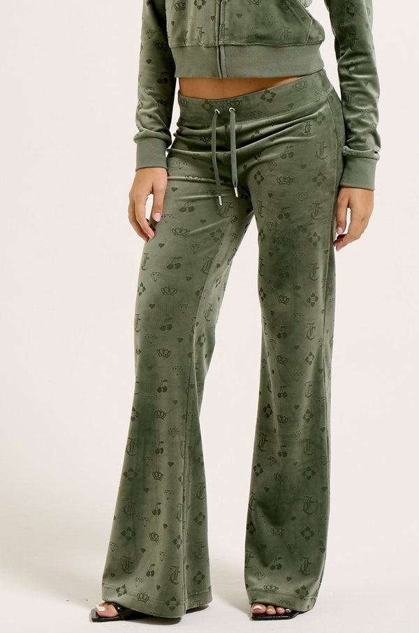 THYME MONOGRAM CLASSIC VELOUR LOW RISE TRACK PANT