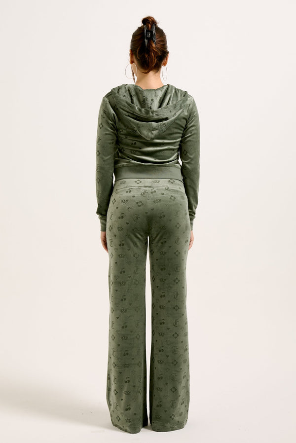 THYME MONOGRAM CLASSIC VELOUR LOW RISE TRACK PANT