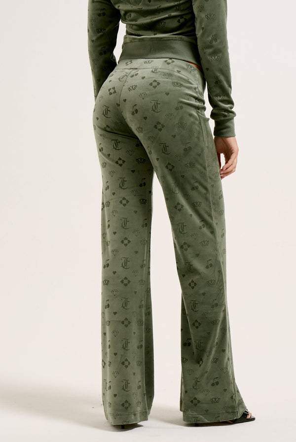 THYME MONOGRAM CLASSIC VELOUR LOW RISE TRACK PANT