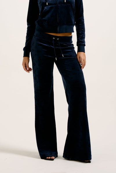 NIGHT SKY MONOGRAM CLASSIC VELOUR LOW RISE TRACK PANT