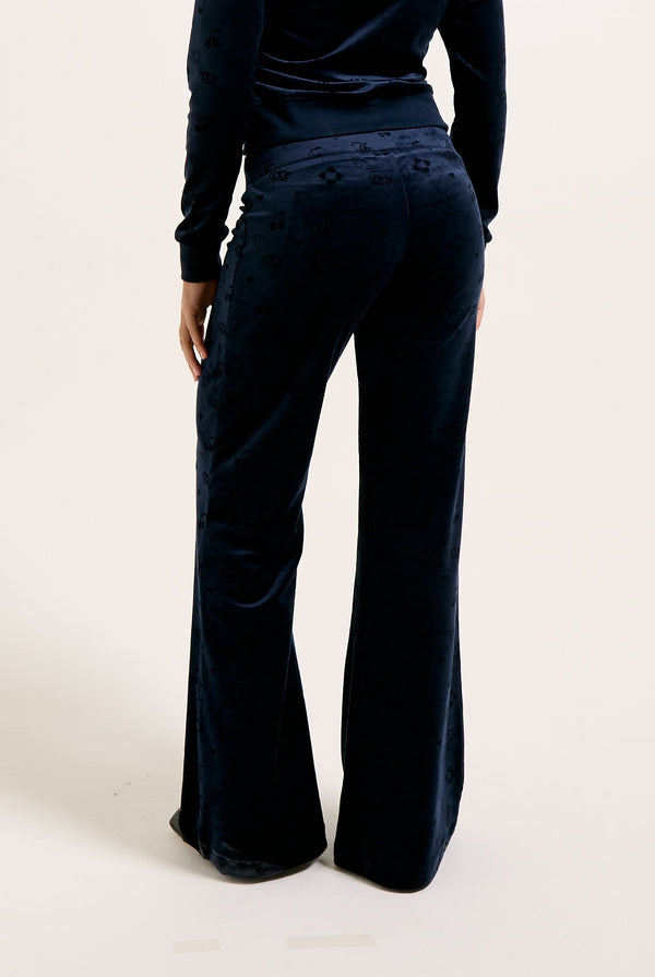 NIGHT SKY MONOGRAM CLASSIC VELOUR LOW RISE TRACK PANT