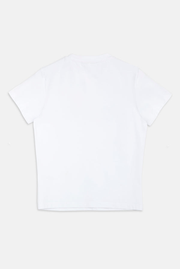 WHITE JERSEY FITTED 'MON AMOUR' TEE