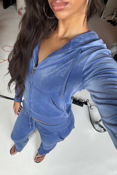 GREY BLUE CLASSIC VELOUR ROBERTSON HOODIE