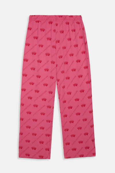 PINK CROWN PRINT PYJAMA BOTTOMS