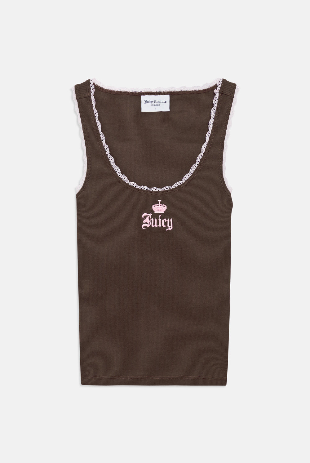 Displays the Java 'Juicy' branded Lace Trim Vest