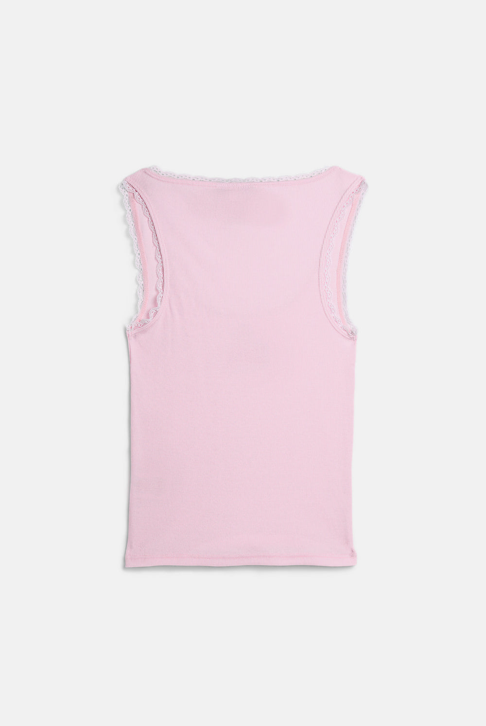Displays the Cherry Blossom 'Juicy' branded Lace Trim Vest