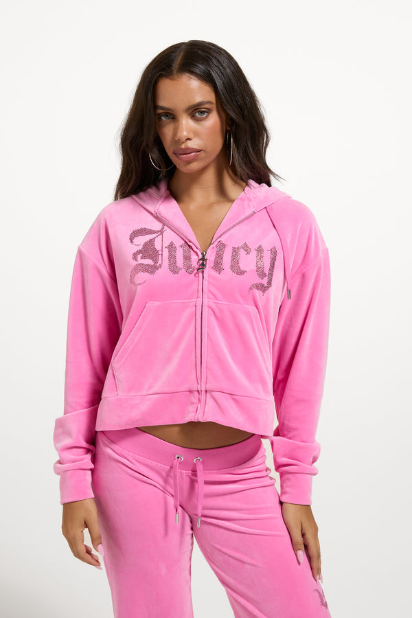 Wild Orchid Old Gothic Oversized Cropped Hoodie