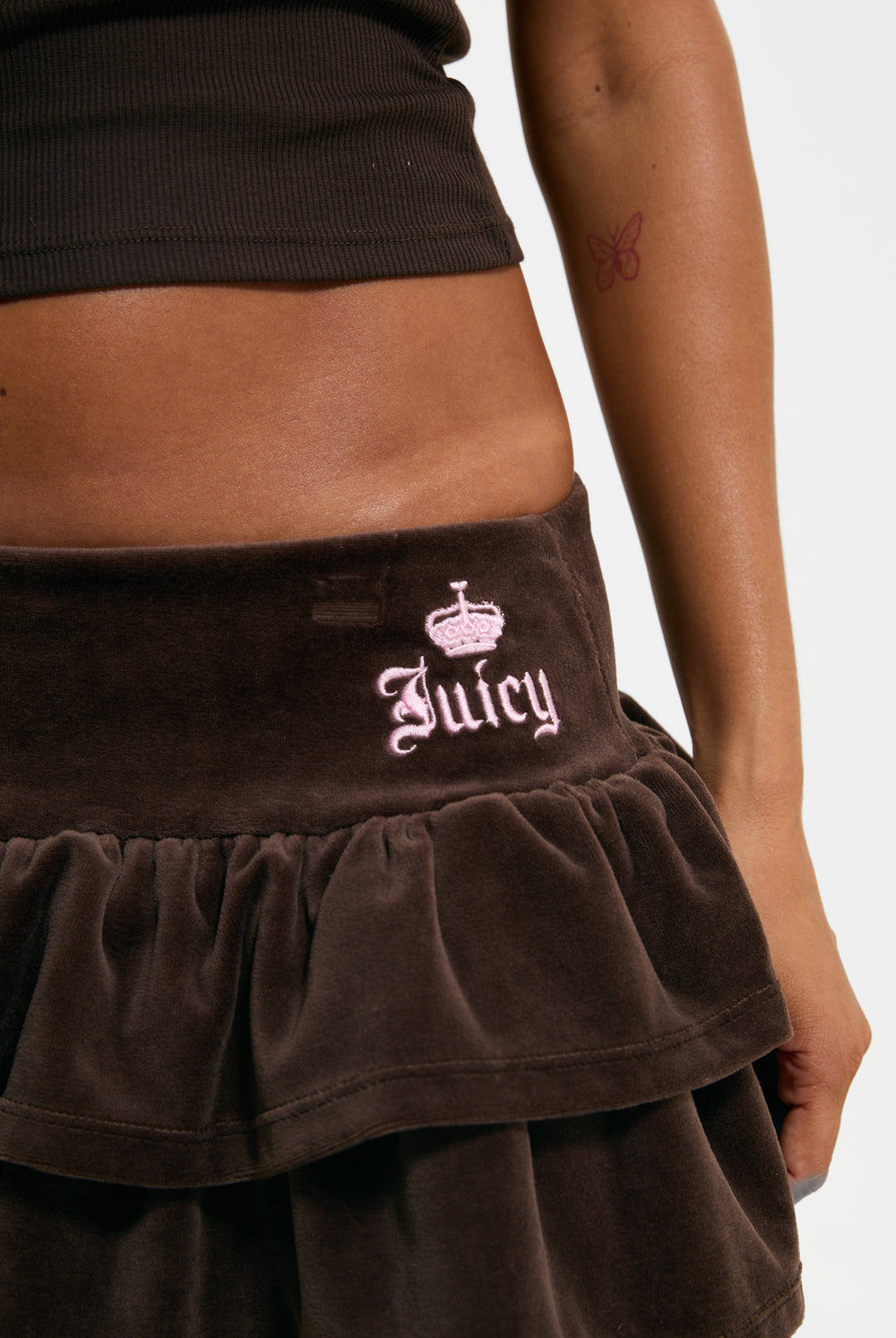 Java Cotton Velour Ruffle Skirt