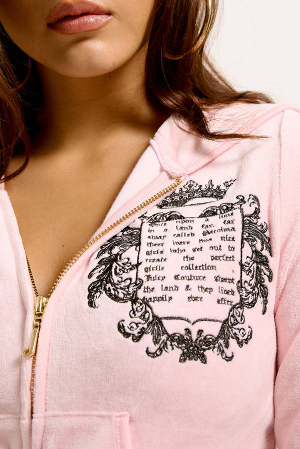 CANDY PINK 'ONCE UPON A TIME' BAMBOO VELOUR HERITAGE HOODIE