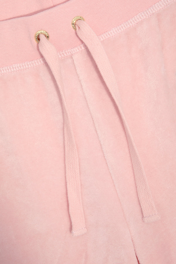 JUICY PINK 'ONCE UPON A TIME' ULTRA LOW RISE BAMBOO VELOUR HERITAGE POCKETED BOTTOMS