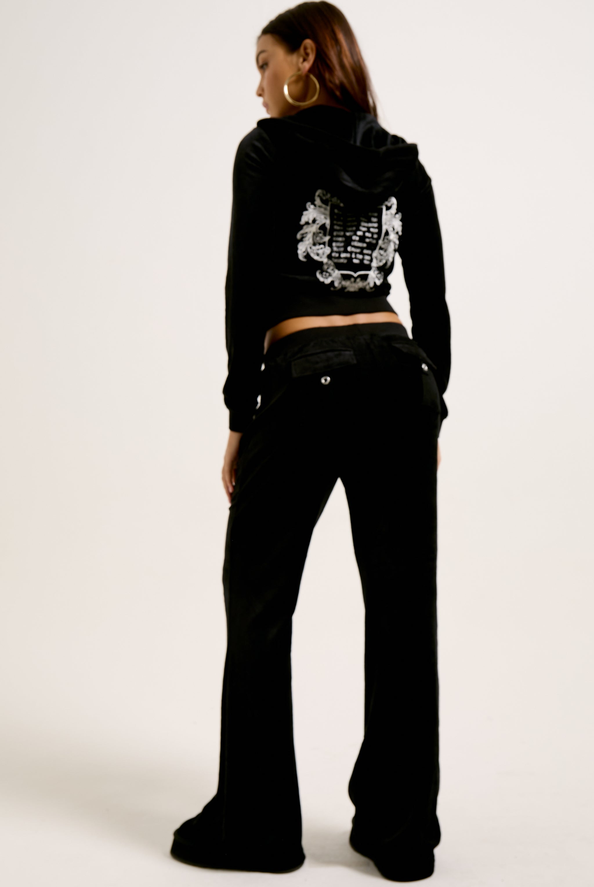 BLACK 'ONCE UPON A TIME' ULTRA LOW RISE BAMBOO VELOUR