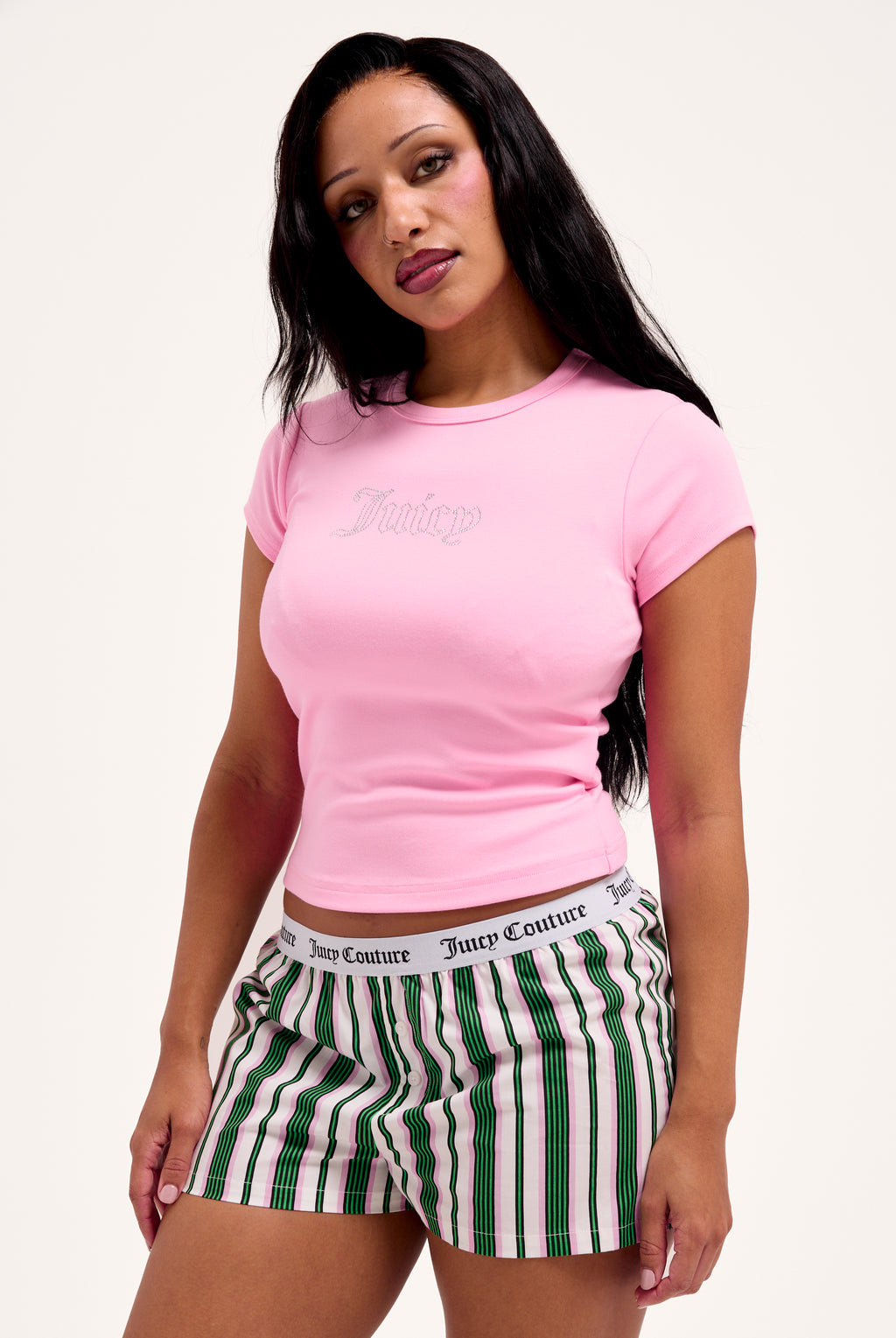 GREEN STRIPE COTTON BOXER