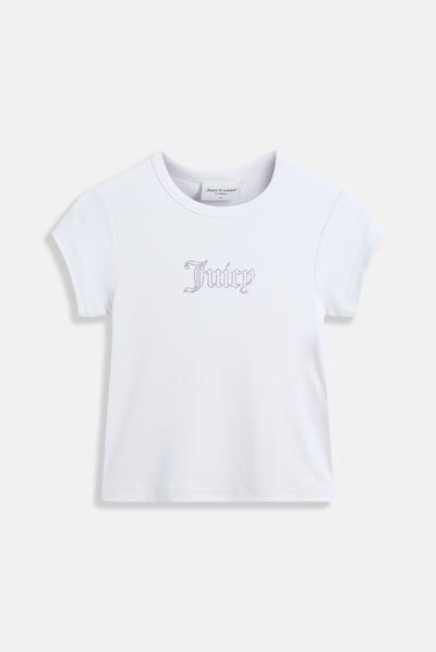 WHITE OUTLINE DIAMANTE BABY TSHIRT