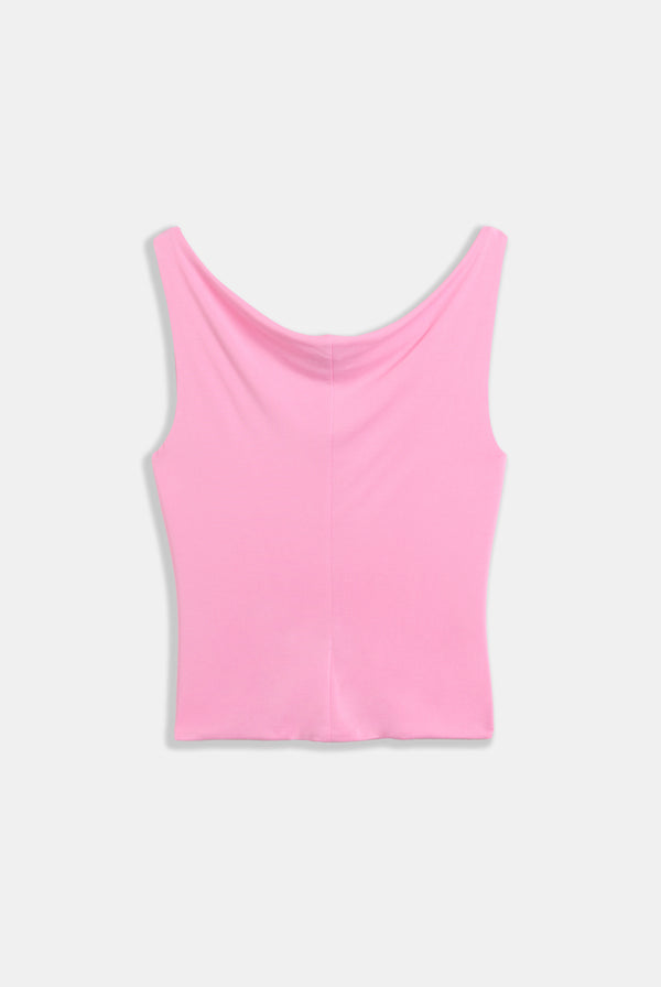 COTTON CANDY OUTLINE DIAMANTE DRAPE TOP