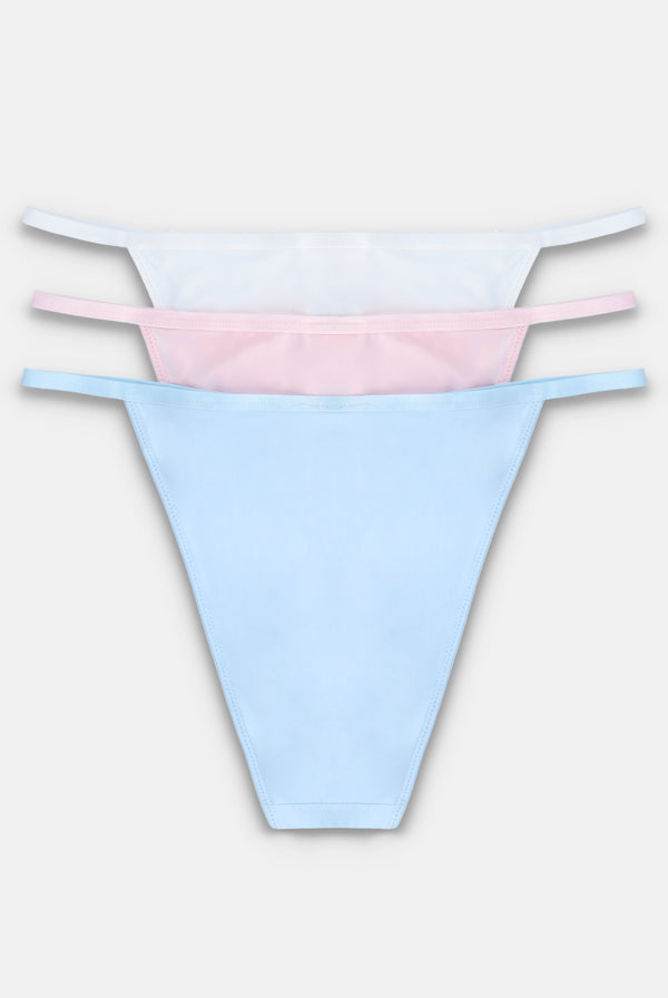 3 PACK PASTEL GLITTER SLOGAN BRIEFS