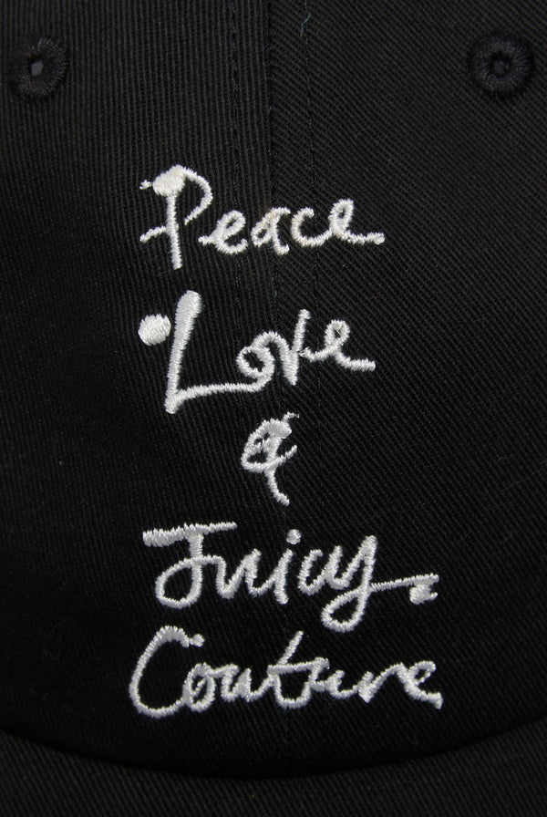 BLACK PEACE LOVE COTTON CAP
