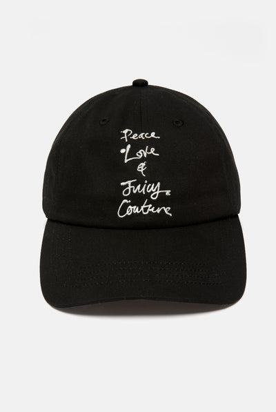 BLACK PEACE LOVE COTTON CAP