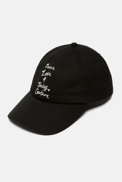 BLACK PEACE LOVE COTTON CAP