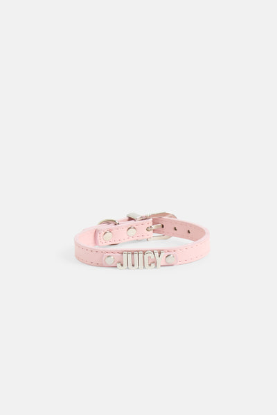 PASTEL PINK DOG COLLAR WITH METAL LOGO