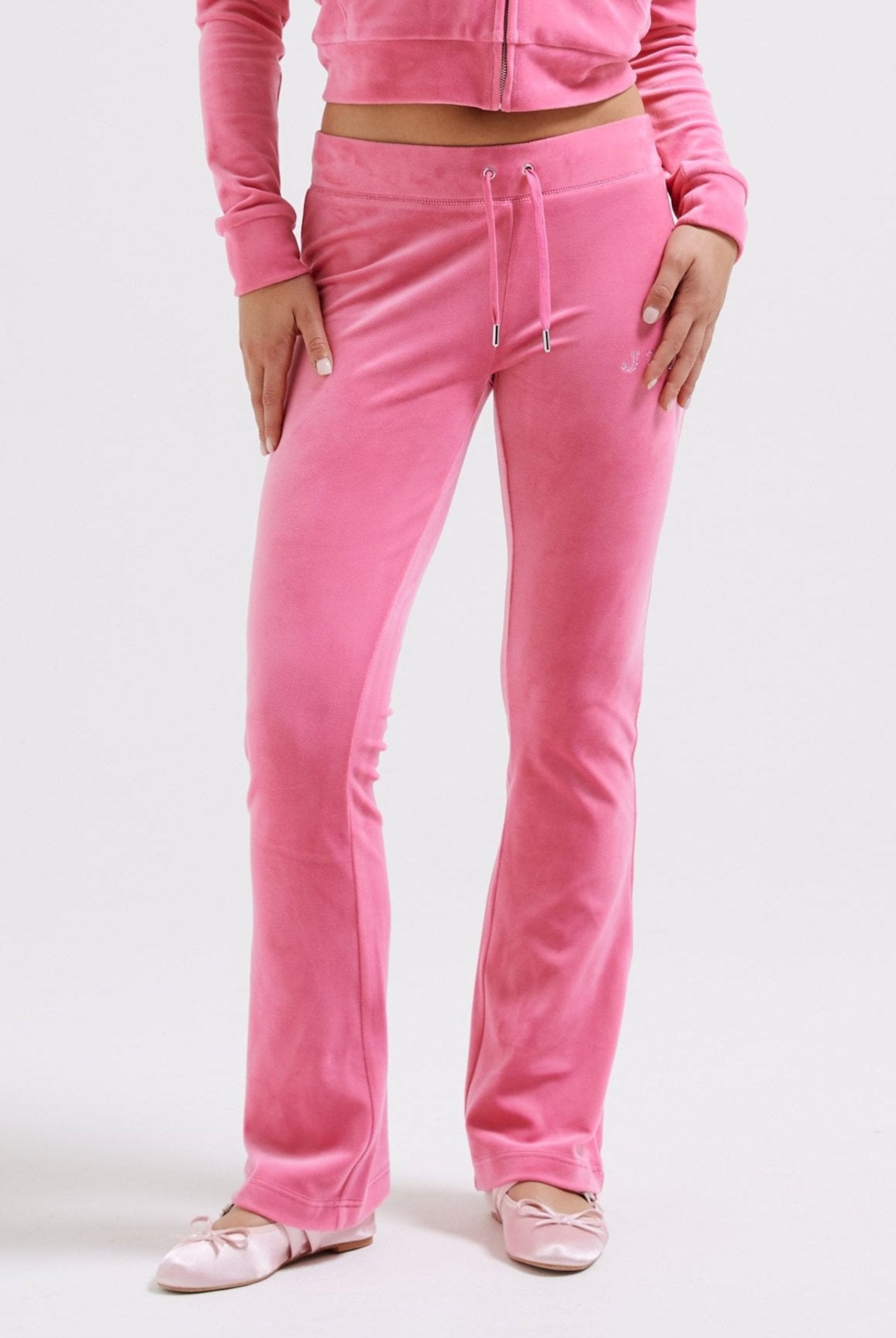 Pink velvet sweatpants on sale