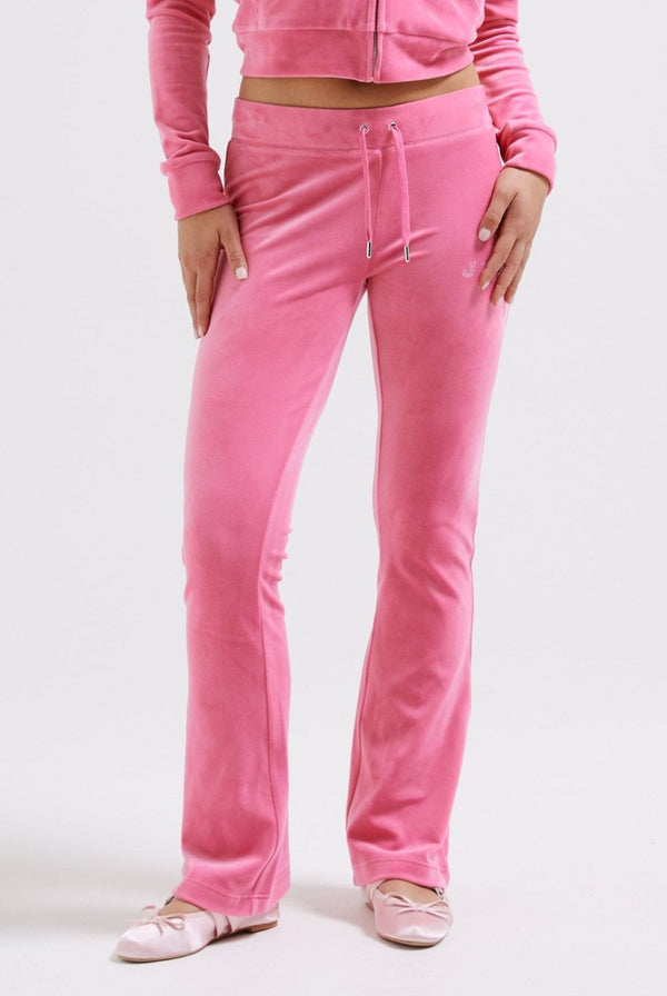 HOT PINK CLASSIC VELOUR REGAL DIAMANTÉ TRACK PANT