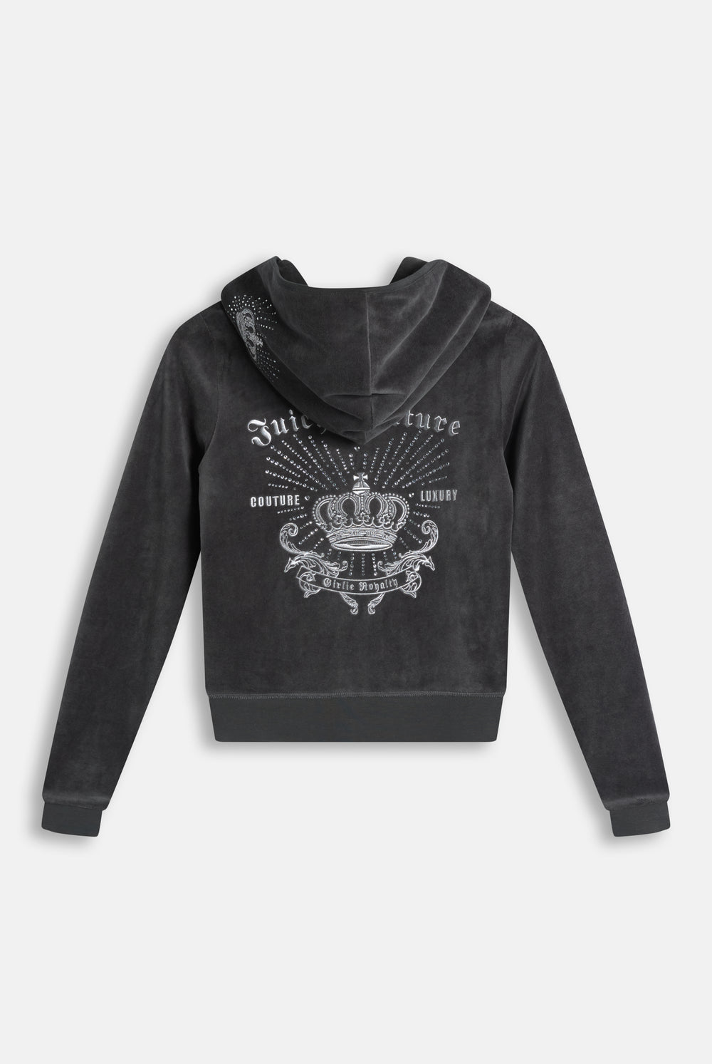 Displays the Raven 'Juicy' branded Regal Rebelle Robyn Hoodie