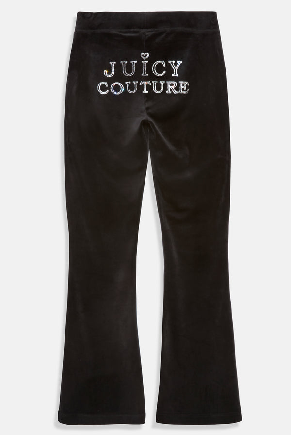 BLACK CLASSIC VELOUR REGAL DIAMANTÉ TRACK PANT