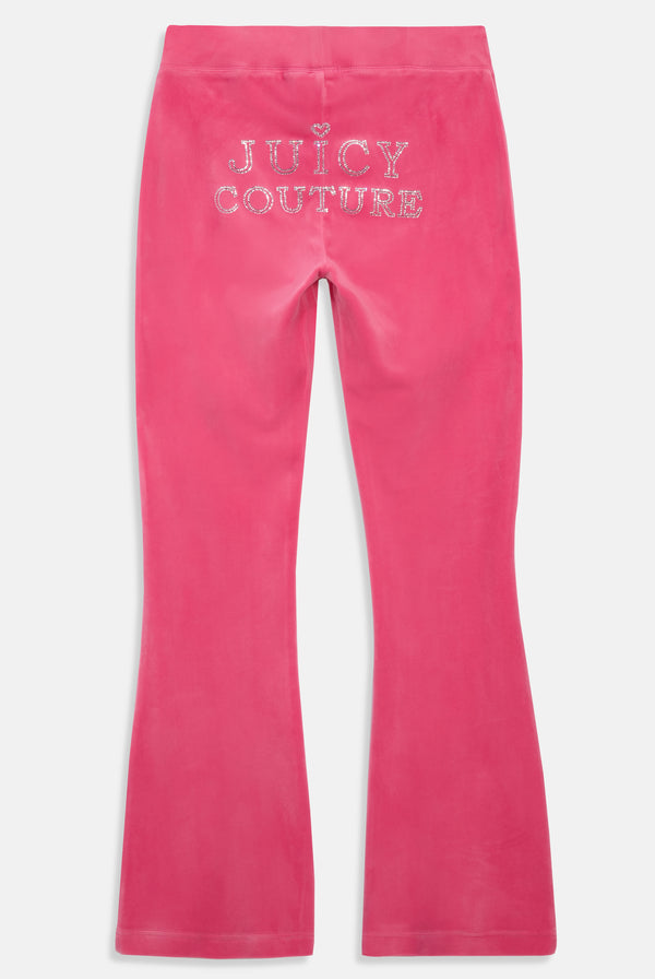 HOT PINK CLASSIC VELOUR REGAL DIAMANTÉ TRACK PANT