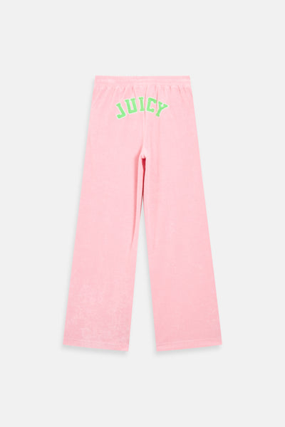 JUICY PINK WIDE LEG COLLEGIATE TOWELLING PANTS