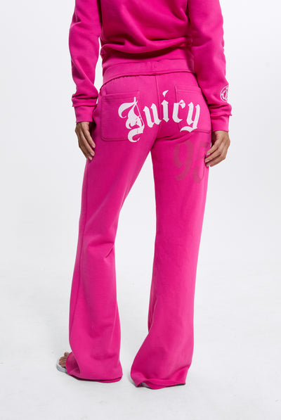 Nostalgia Pink Relaxed Fit Flare Fleece Trackpant