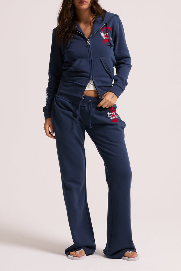 MOOD INDIGO RELAXED FIT FLARE FLEECE TRACKPANT